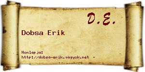 Dobsa Erik névjegykártya