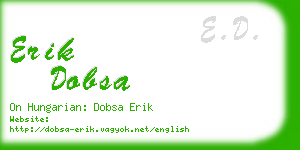 erik dobsa business card